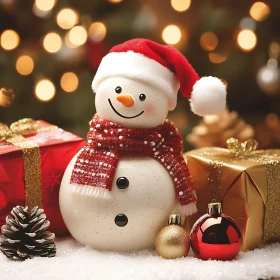 Festive Snowman and Christmas Gifts