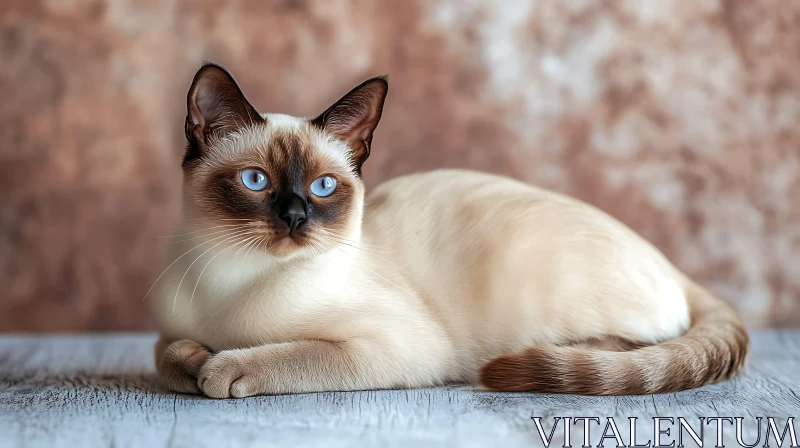 Graceful Siamese Cat with Blue Eyes AI Image