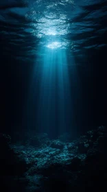 Serene Ocean Depths with Light Rays