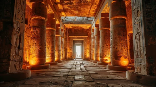 Ancient Egyptian Temple Interior - Mystical Setting