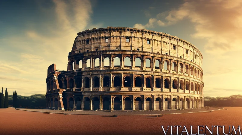 Colosseum in Rome, Italy: A Captivating Photo in Split Toning Style AI Image