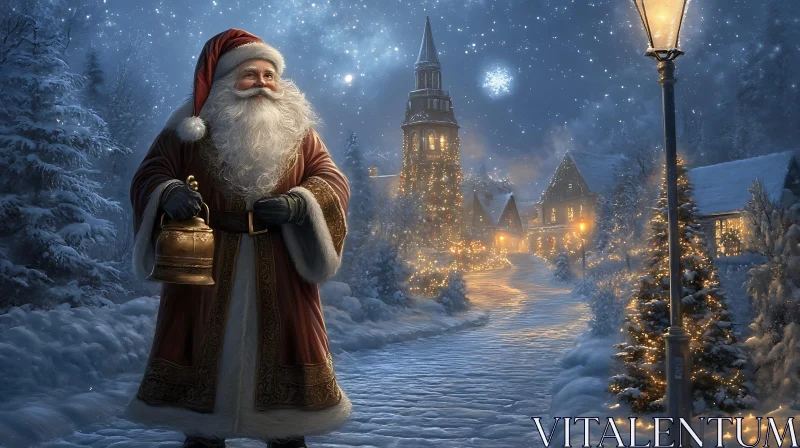 Charming Christmas Eve with Santa Claus AI Image