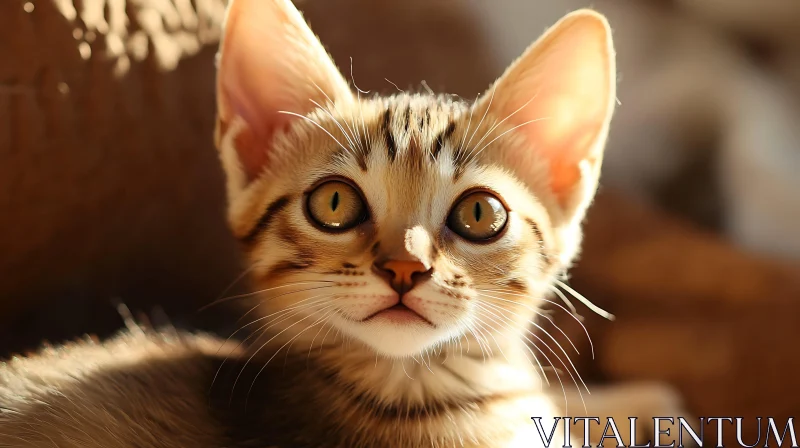 Cute Kitten in Sunlight AI Image