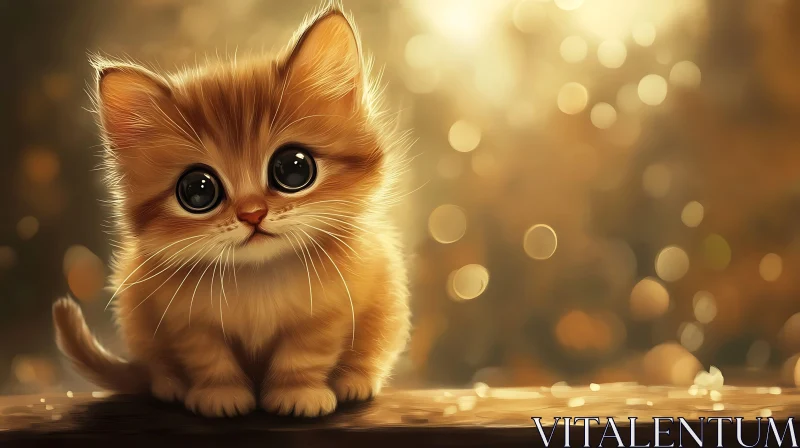 Charming Kitten with Big Eyes AI Image