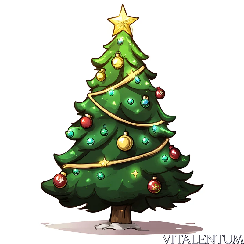 Festive Holiday Season Christmas Tree AI Image