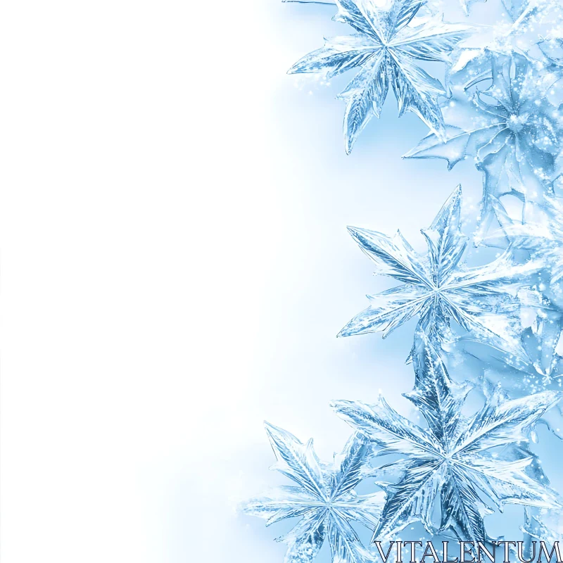 Delicate Blue Snowflake Designs AI Image