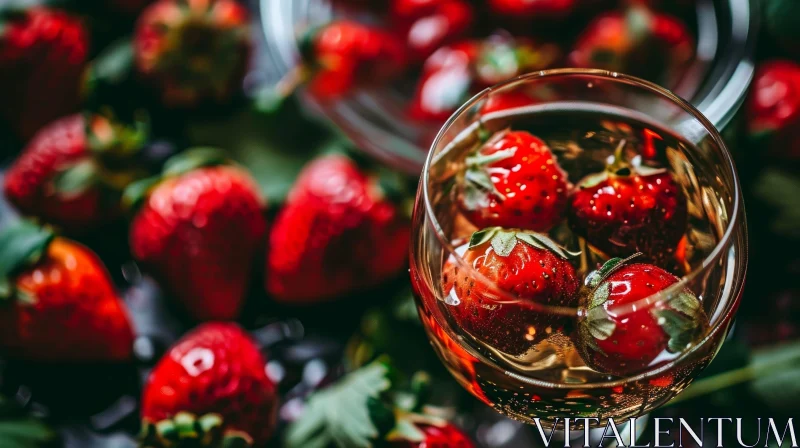 Captivating Strawberries in Champagne Glass AI Image