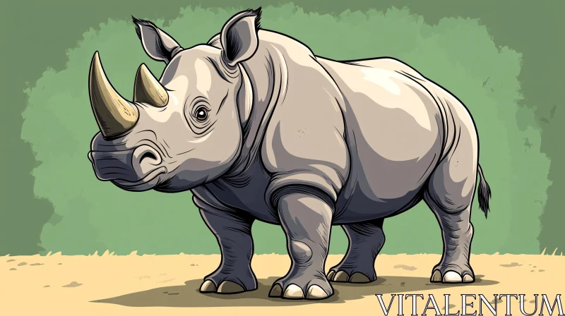 Majestic Rhinoceros Artwork AI Image