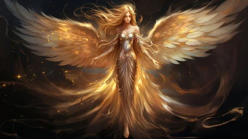 Golden-haired Angel Painting