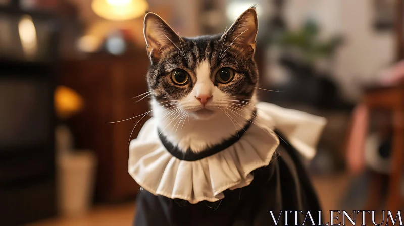 Cat in Period Costume AI Image