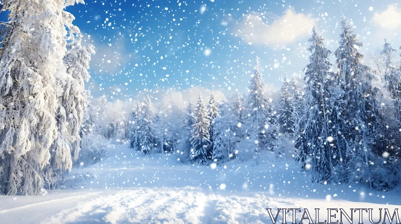 AI ART Enchanting Snowy Forest Scene