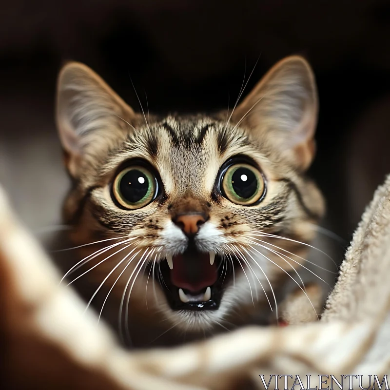 Adorable Tabby Kitten with Big Eyes AI Image