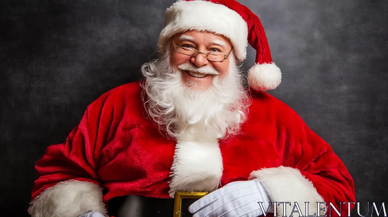 Jolly Santa Claus Holiday Portrait AI Image