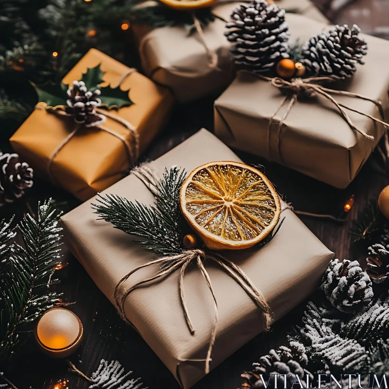 Festive Christmas Gift Wrapping Ideas AI Image