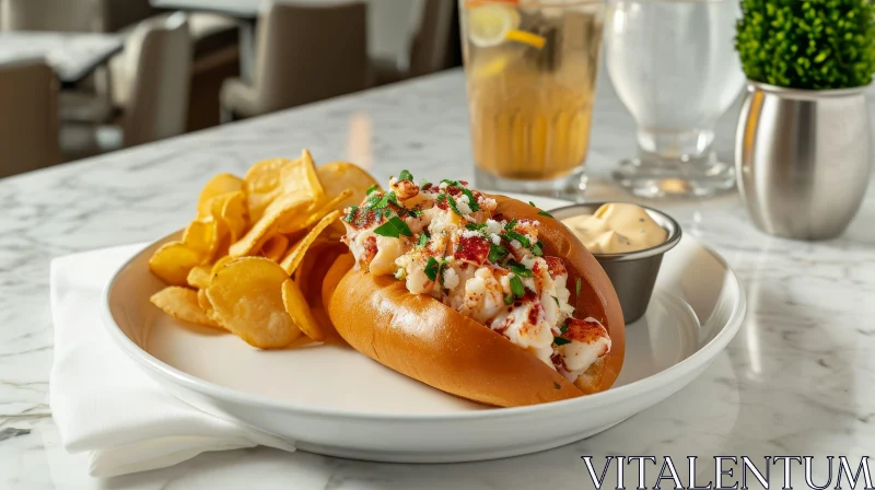 Delicious Lobster Roll on a Plate | Food Photography AI Image