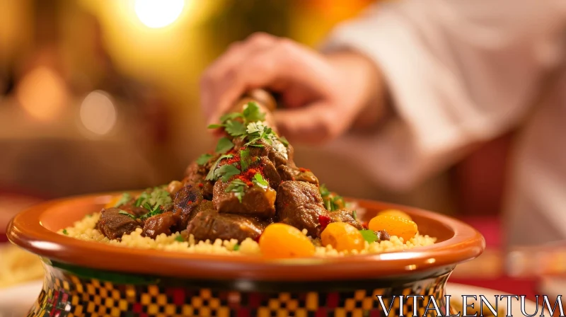 Delicious Moroccan Lamb Tagine - Traditional Dish AI Image