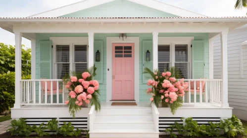 Gorgeous Pink Porch with Flowers - Coastal Cabincore Inspiration