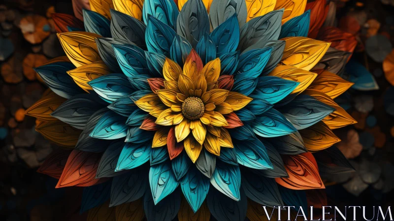 Intricate Geometric Flower Animation Artwork AI Image