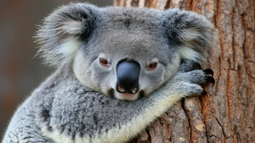 Koala Portrait: Captivating Image of a Tree-Dwelling Marsupial