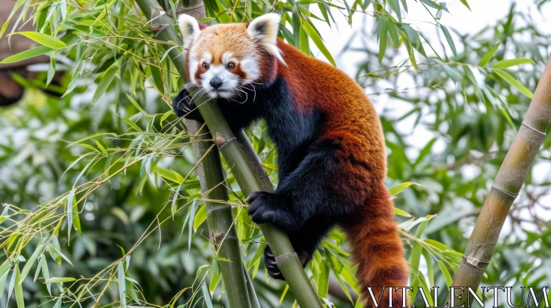 Red Panda in Tree: A Captivating Image of an Endangered Species AI Image