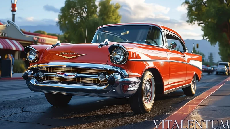 Stunning Red Chevrolet Bel Air Car from the 1950s | Automotive Photography AI Image