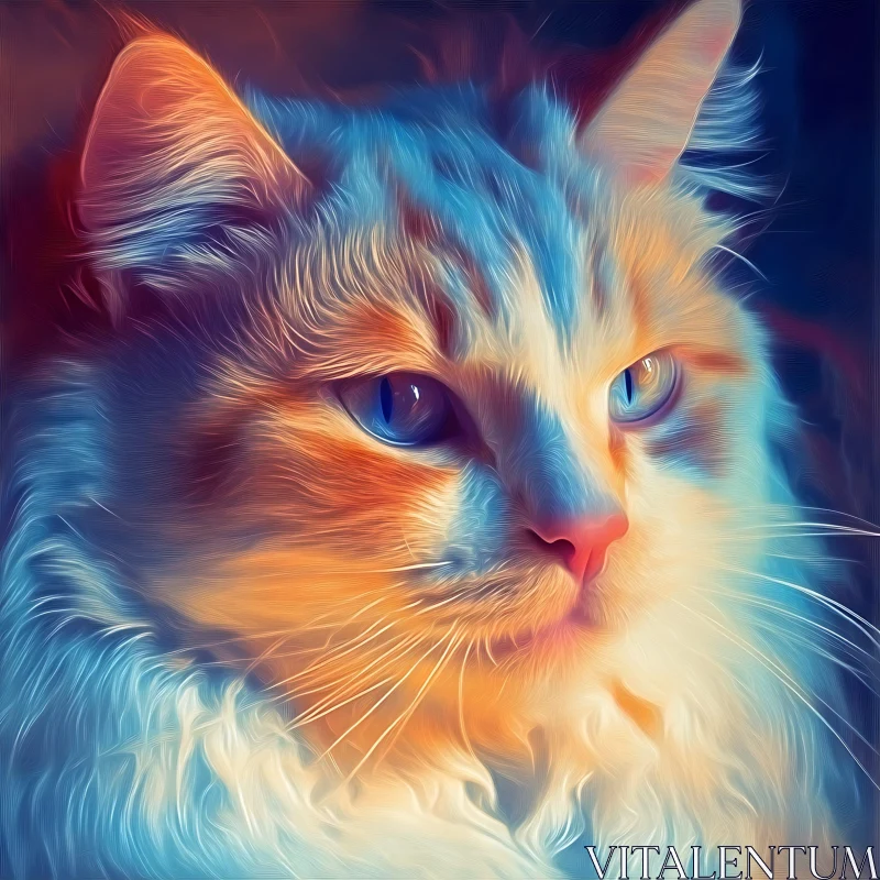 AI ART Detailed Cat Portrait Art