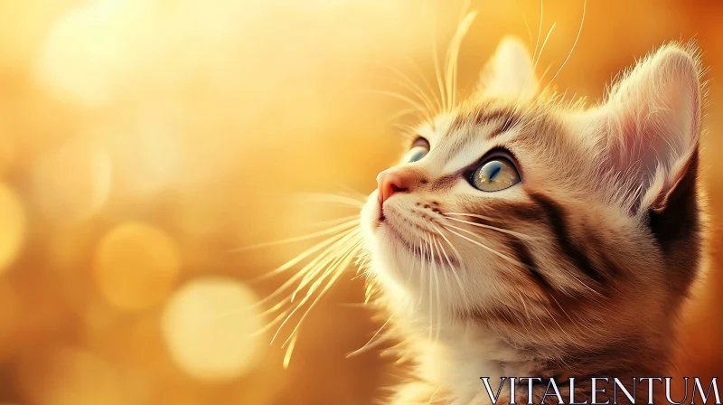 AI ART Charming Kitten in Soft Golden Light