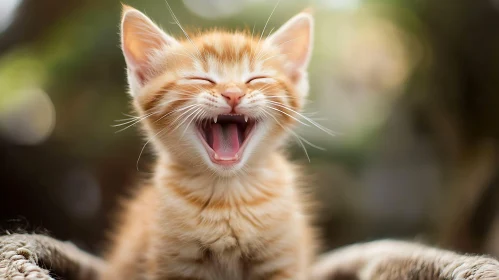 Joyful Orange Kitten Laughing