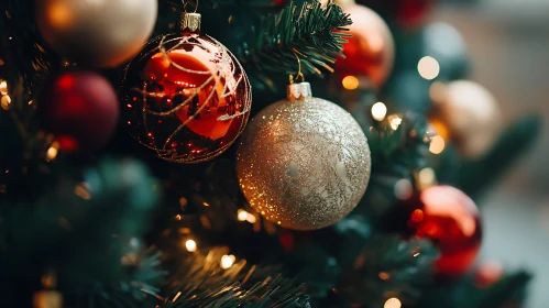 Christmas Tree Adorned with Holiday Decorations