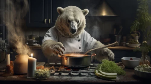 Chef Polar Bear Cooking - A Warmcore Visual Story
