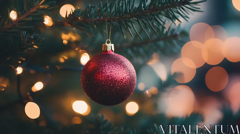 Festive Christmas Ornament and Lights AI Image