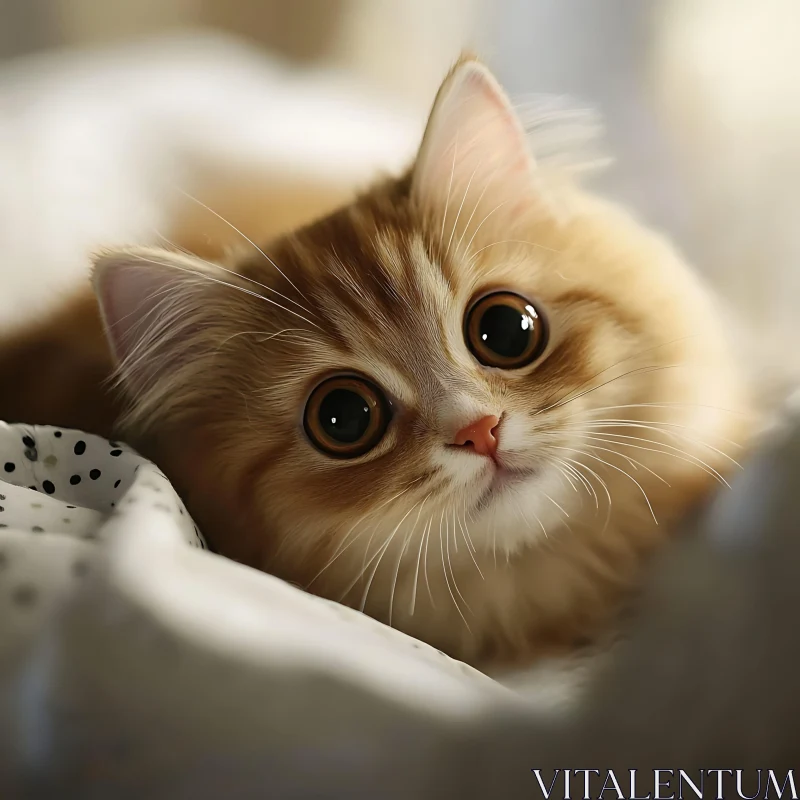 Cute Kitten Close-Up AI Image