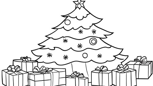 Holiday Season Christmas Tree Drawing