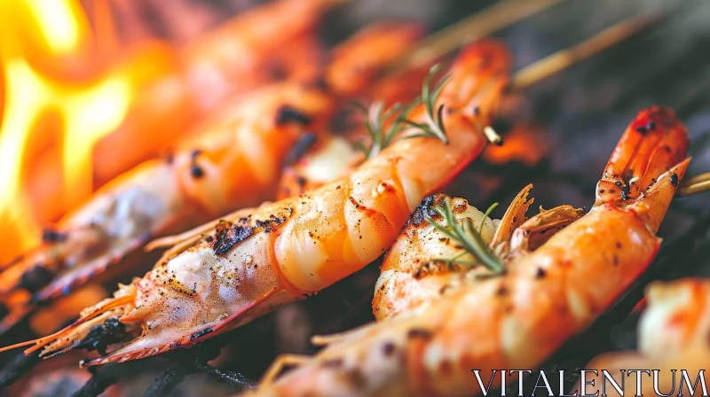 Delicious Grilled Shrimp with Rosemary AI Image