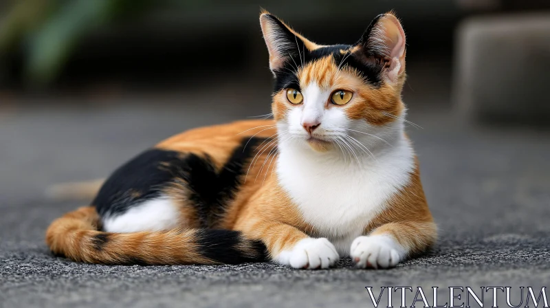 Calico Cat Close-Up Image AI Image