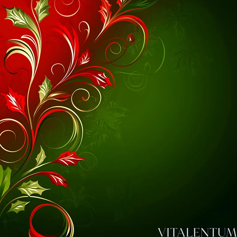 Intricate Floral Design with Swirls AI Image