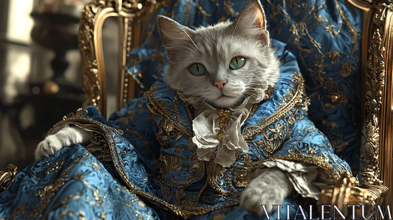 AI ART Regal Cat in Ornate Attire