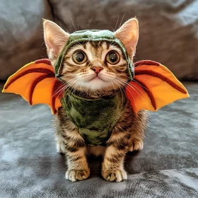 Cute Kitten Dressed as a Dragon