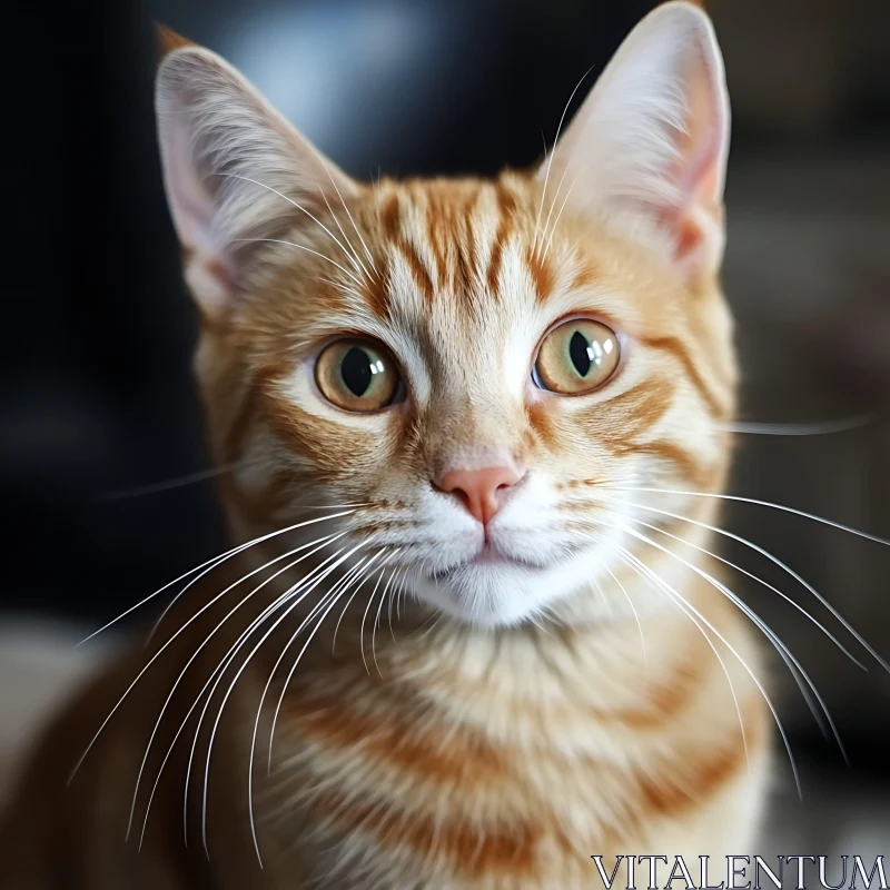 Close-Up of a Ginger Tabby Cat AI Image