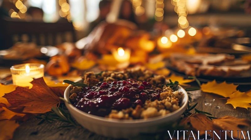 Captivating Thanksgiving Dinner Table with Roasted Turkey and Pumpkin Pie AI Image