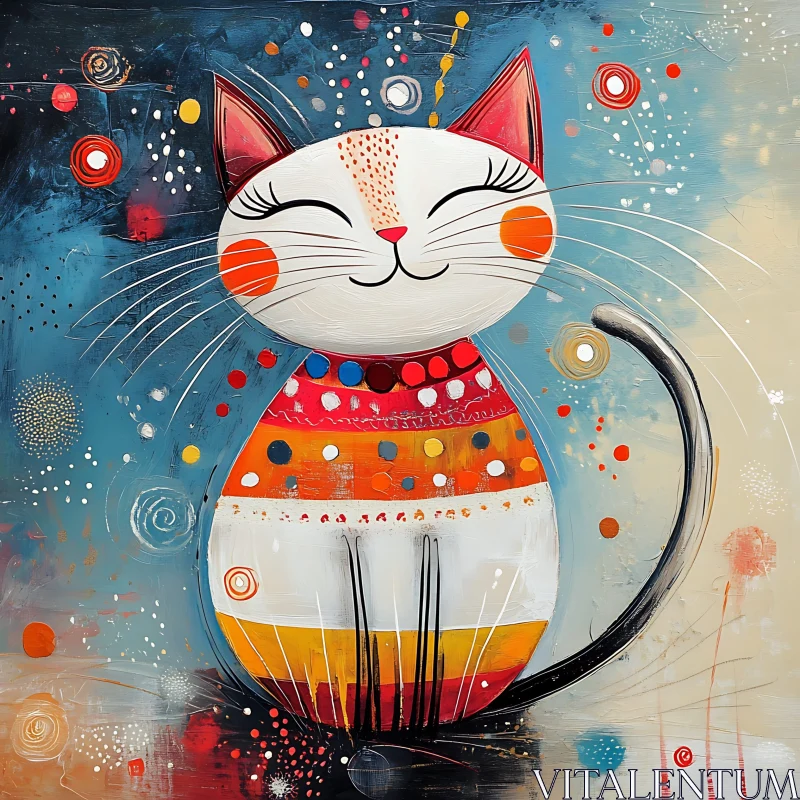 AI ART Colorful and Joyful Cat Painting