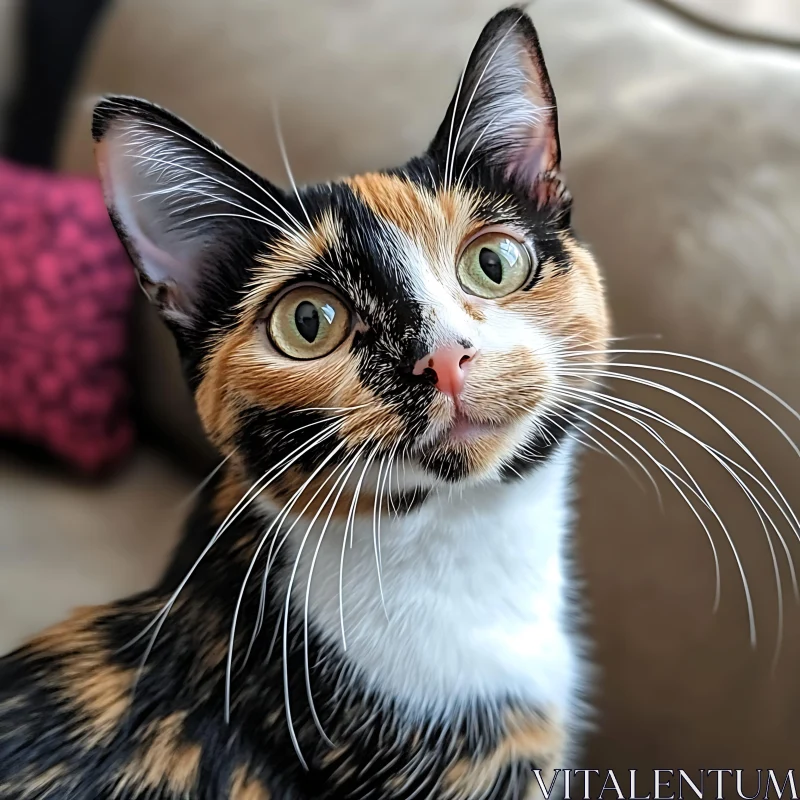 Captivating Calico Cat Portrait AI Image