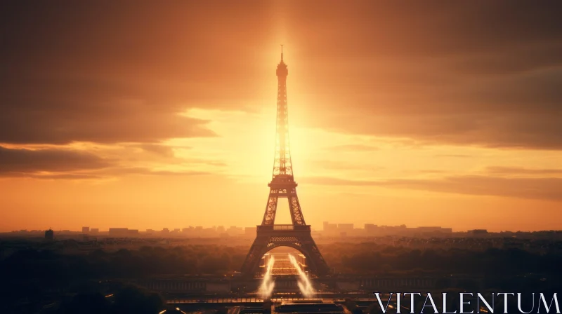 Eiffel Tower at Sunset: A Captivating View of Paris AI Image