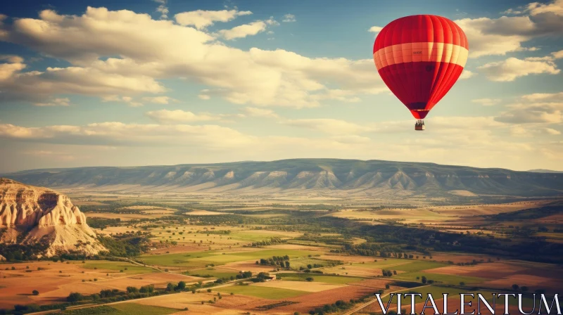 AI ART Spectacular Hot Air Balloon Floating Over Countryside | National Geographic Photo