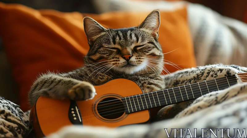 Cozy Cat with Guitar