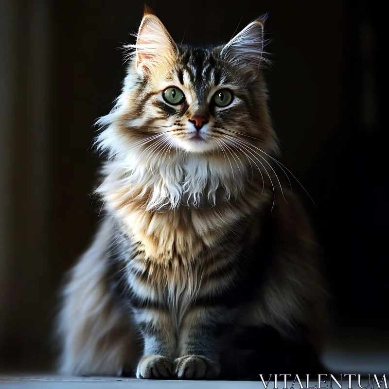 Regal Cat Portrait in Serene Lighting