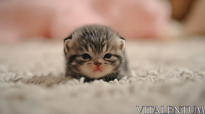 Charming Gray and White Kitten