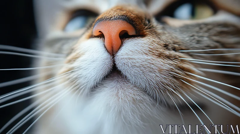 Detailed View of a Cat’s Nose and Fur