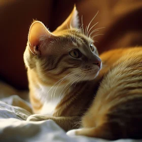 Feline Beauty: Orange Tabby Cat Close-Up