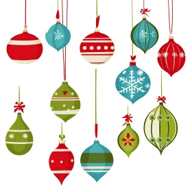 Assorted Festive Christmas Ornaments